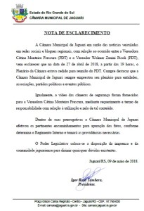 NOTA DE ESCLARECIMENTO