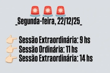 Sessões Plenárias da próxima Segunda-feira.