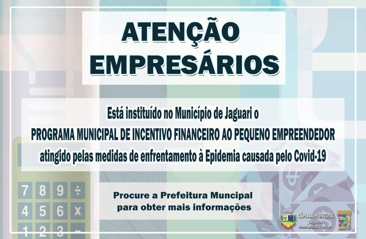 ATENÇÃO EMPRESÁRIOS!